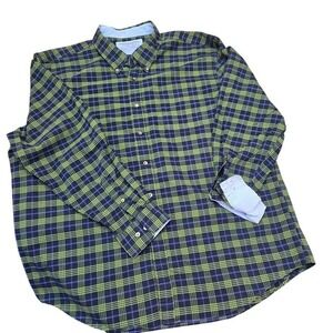 Saddlebred Flannel‎ Shirt Vintage Oxford Plaid Button Up Long Slv Sz XXL